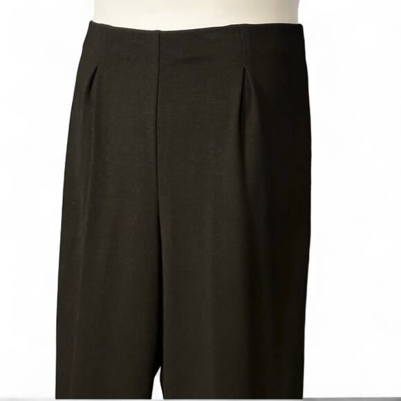 Vintage Coldwater Creek Black Knit Pants Size L Straight Leg Pull On Canada 90s - Picture 4 of 7